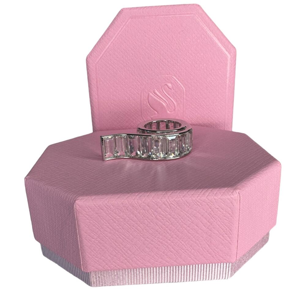 Swarovski Matrix ring Baguette cut, White, Rhodium plated EUR 55 / USA 7